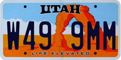 UT license plate W499MM