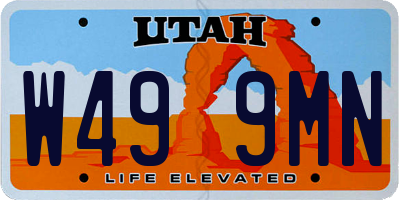 UT license plate W499MN