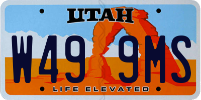 UT license plate W499MS