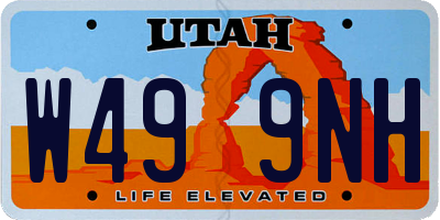 UT license plate W499NH