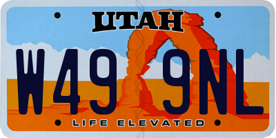 UT license plate W499NL