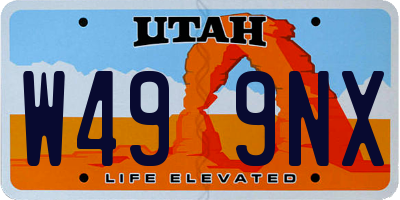 UT license plate W499NX