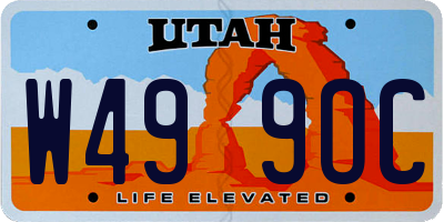 UT license plate W499OC