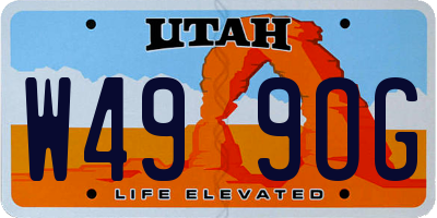 UT license plate W499OG