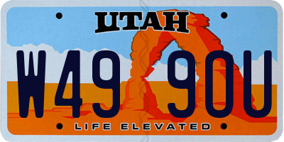 UT license plate W499OU
