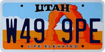 UT license plate W499PE