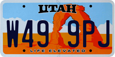 UT license plate W499PJ