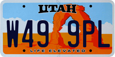 UT license plate W499PL