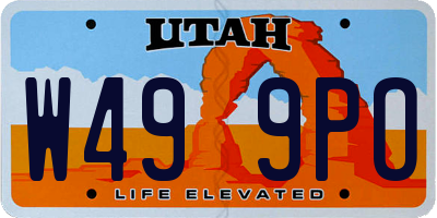 UT license plate W499PO
