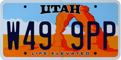 UT license plate W499PP