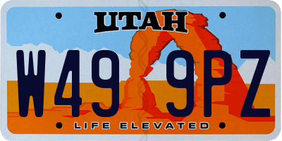 UT license plate W499PZ