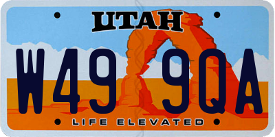 UT license plate W499QA