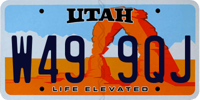 UT license plate W499QJ