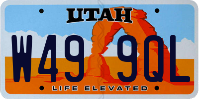 UT license plate W499QL
