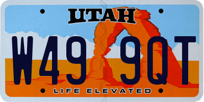 UT license plate W499QT