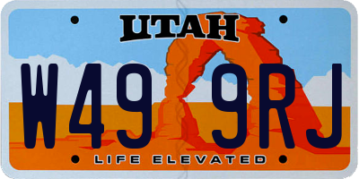 UT license plate W499RJ