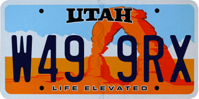 UT license plate W499RX