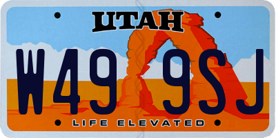 UT license plate W499SJ