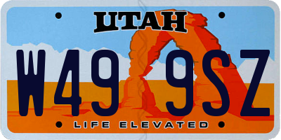 UT license plate W499SZ