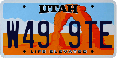 UT license plate W499TE
