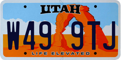 UT license plate W499TJ