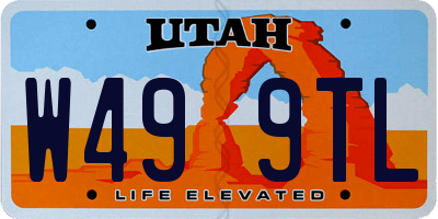 UT license plate W499TL
