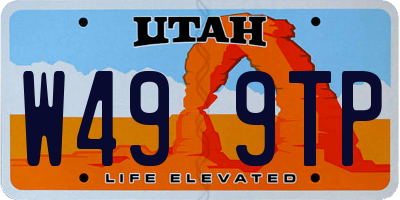 UT license plate W499TP