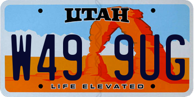 UT license plate W499UG