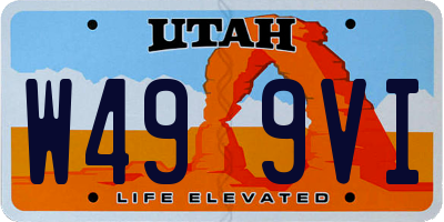UT license plate W499VI