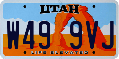 UT license plate W499VJ