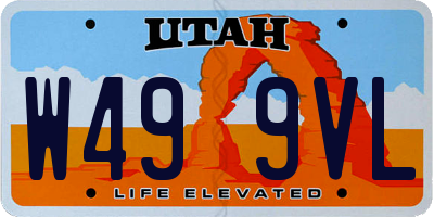 UT license plate W499VL