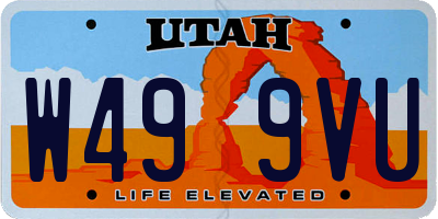 UT license plate W499VU