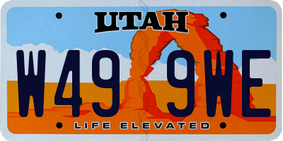 UT license plate W499WE