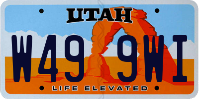 UT license plate W499WI
