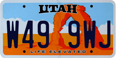 UT license plate W499WJ