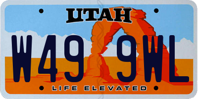 UT license plate W499WL