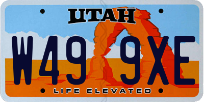 UT license plate W499XE