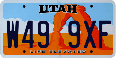 UT license plate W499XF