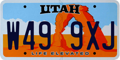 UT license plate W499XJ