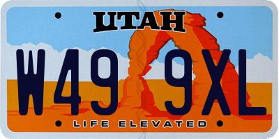 UT license plate W499XL