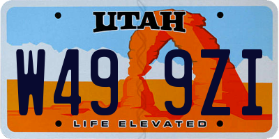 UT license plate W499ZI