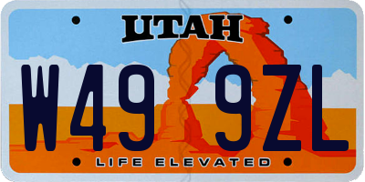 UT license plate W499ZL