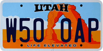 UT license plate W500AP