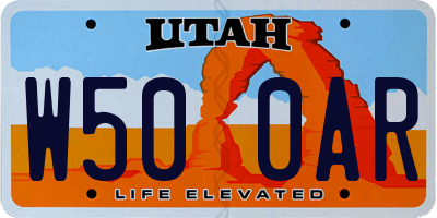UT license plate W500AR