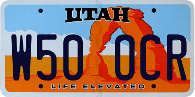 UT license plate W500CR