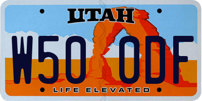 UT license plate W500DF