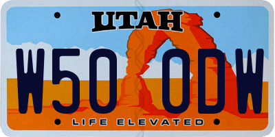 UT license plate W500DW