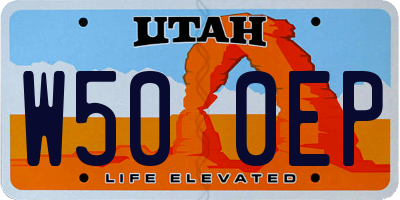 UT license plate W500EP