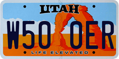UT license plate W500ER