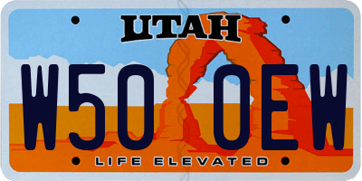 UT license plate W500EW